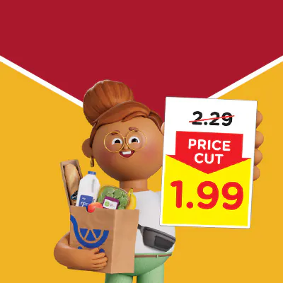 Lower prices in every aisle. kroji showing savings