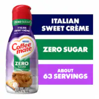 Coffee Mate Italian Sweet Crème Flavored Coffee Creamer Zero Added Sugar Gluten-Free